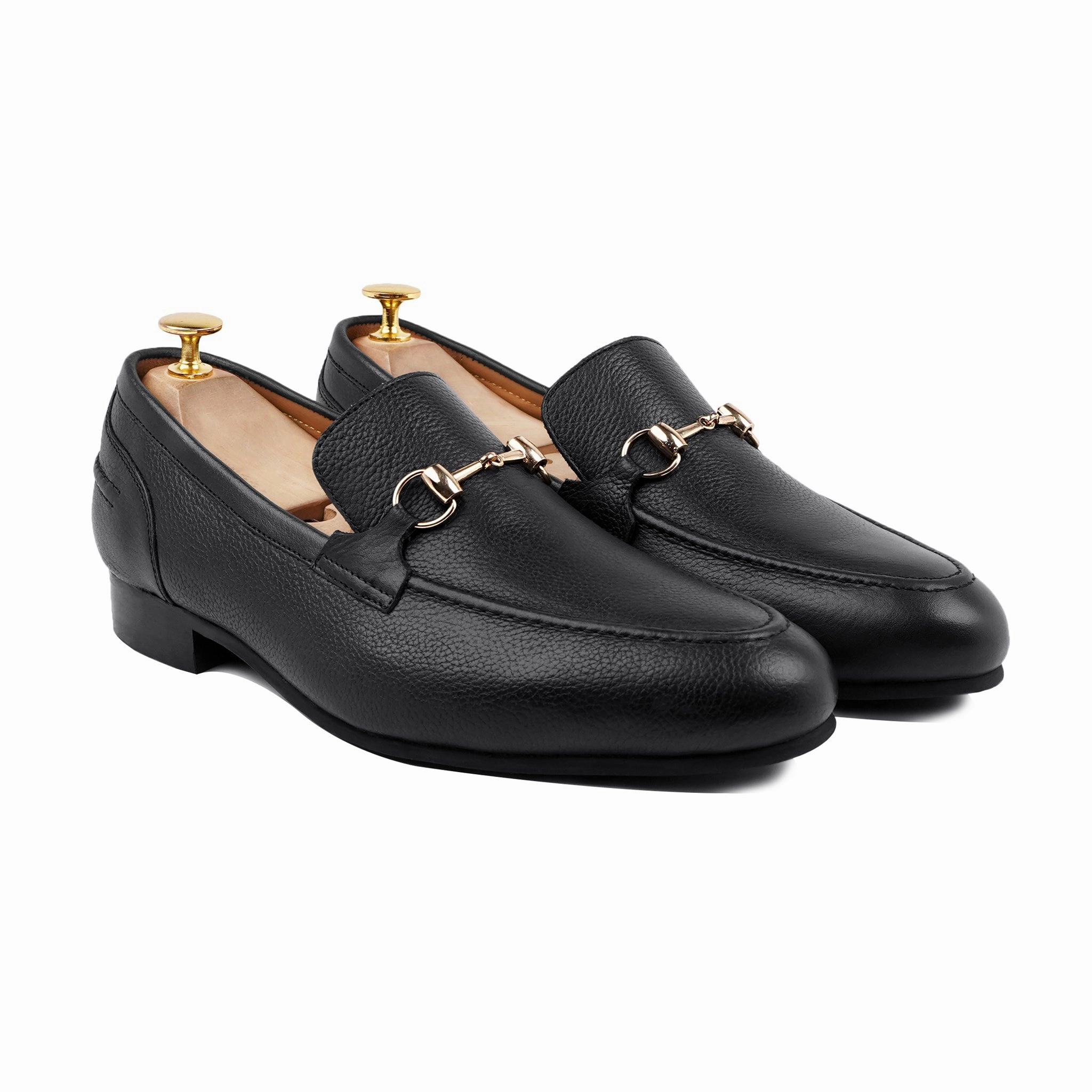 Hunter Rain Loafers Zenda - Men's Black Pebble Grain Leather Loafer