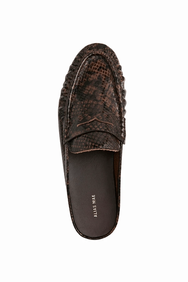 Loafers Casual Outfit Ivy Choc Snake