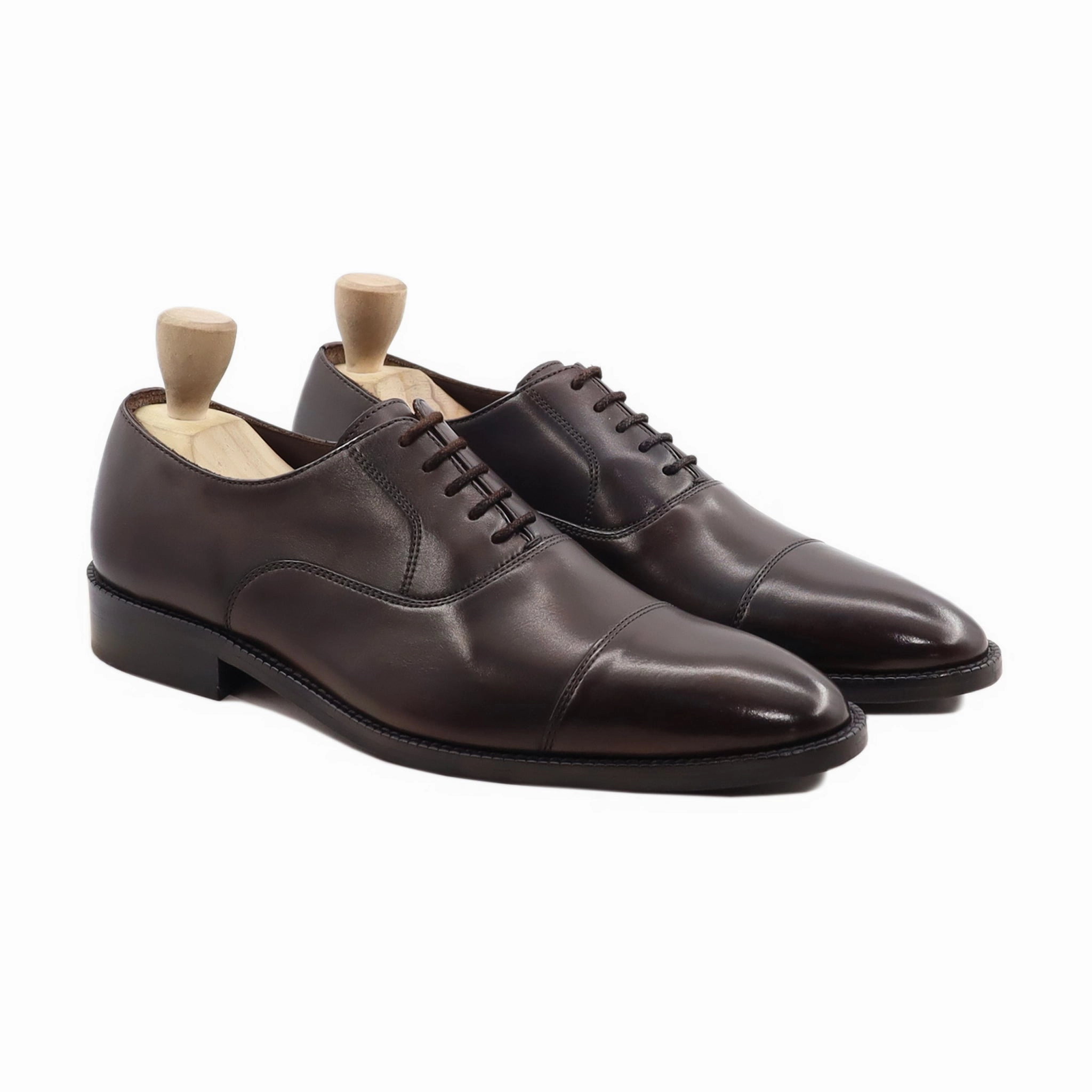 Zred - Men's Dark Brown Calf Leather Oxford Shoe Oxfords Business Shoes