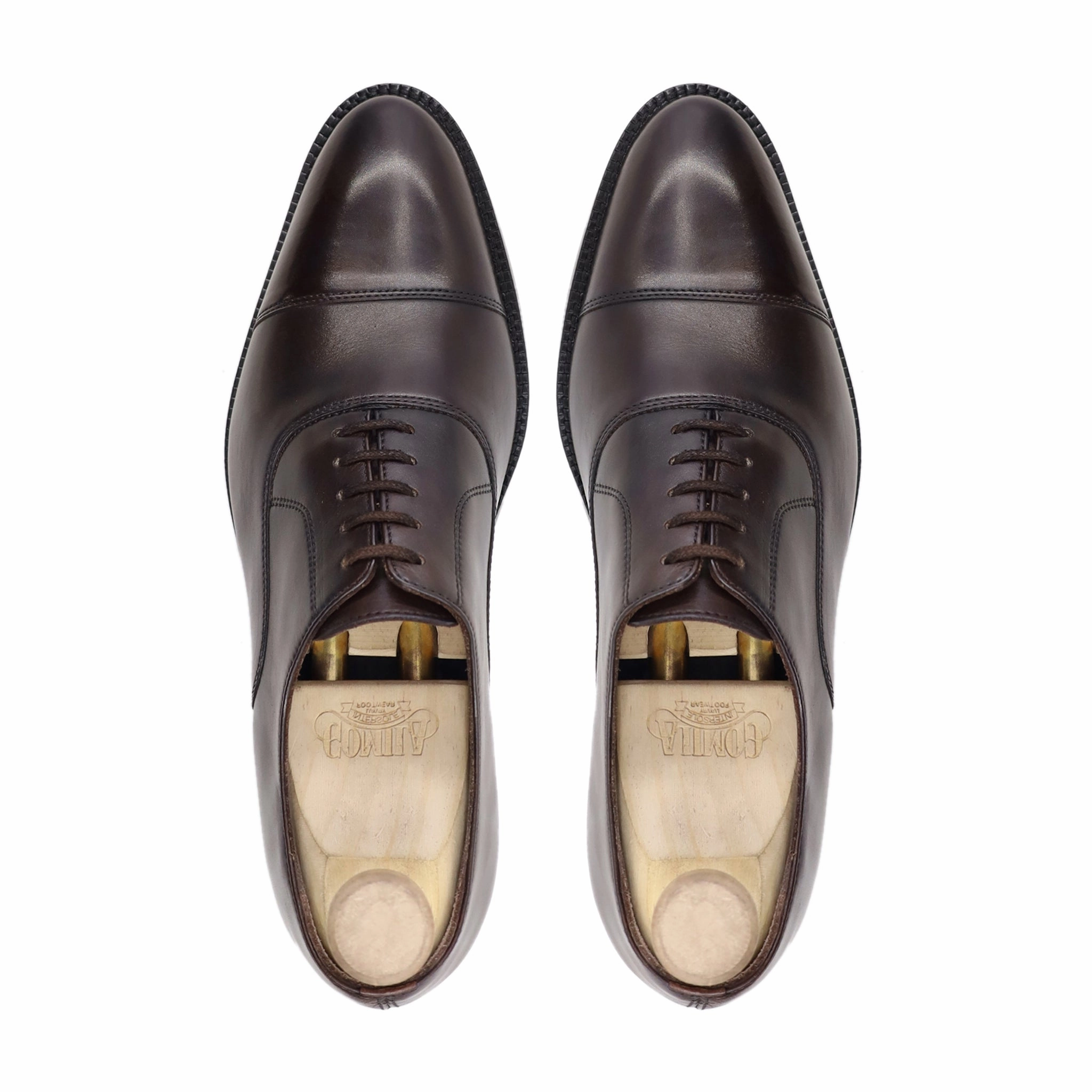 High Gloss Oxfords Zred - Men's Dark Brown Calf Leather Oxford Shoe